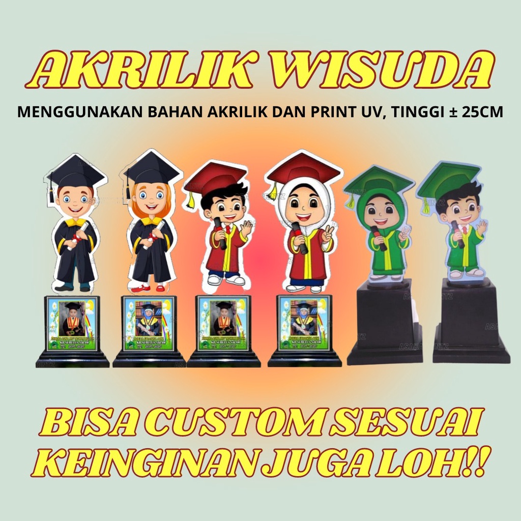 Ready Plakat Akrilik Souvenir Wisuda/Kelulusan Tk/Paud