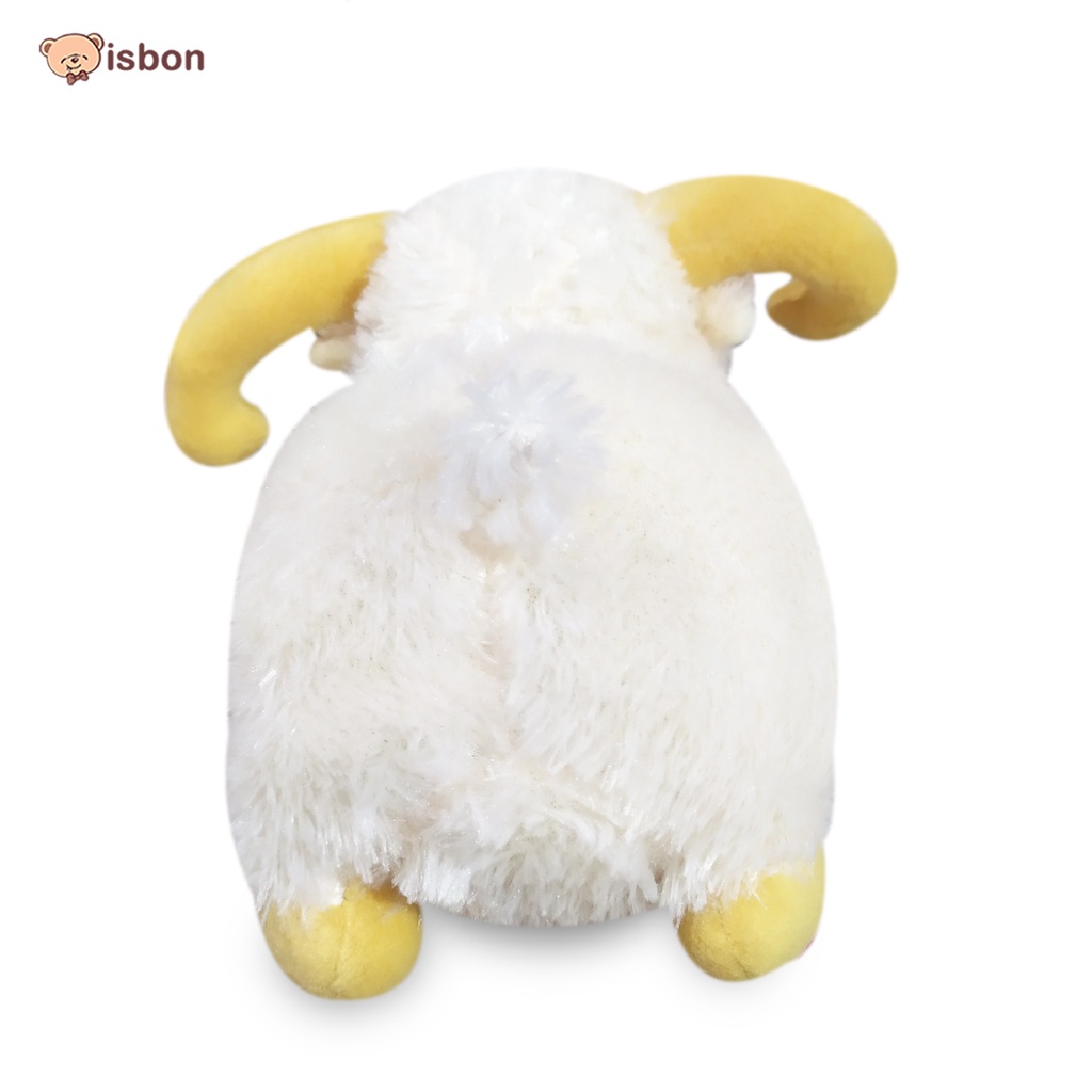 Boneka domba tanduk cream bulu panjang bahan premium-istana boneka
