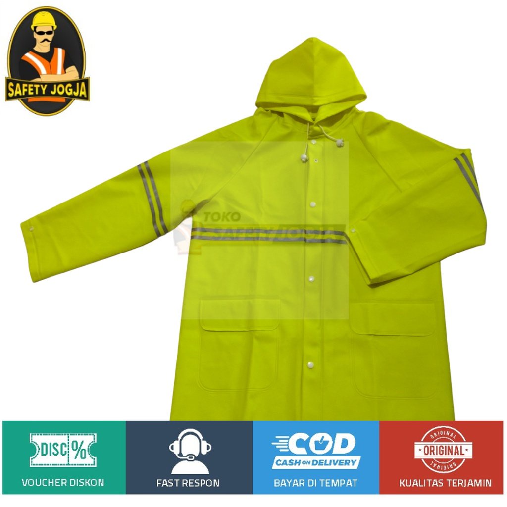 JAS HUJAN PROYEK SAFETY BAJU CELANA RAINSUIT BAHAN PVC POLYCARBONATE TEBAL DAN TIDAK LECEK PREMIUM