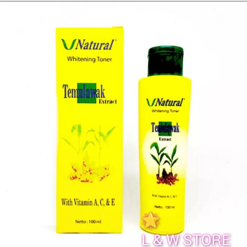 V Natural Whitening Toner For Acne Skin Temulawak Extract 100ml- 100% original