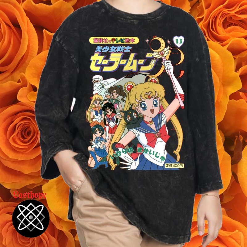 LASTHOPE KAOS HIJAB WASHING 'SAILORMOON' OVERSIZE WASHING TSHIRT / KAOS ATASAN TSHIRT TEE WASHING AC