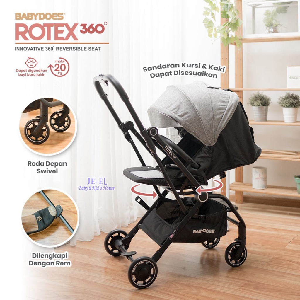Baby Does New Rotex 360° Innovative 360° Reversible Seat CH-419 / Kereta Sorong Baby Does