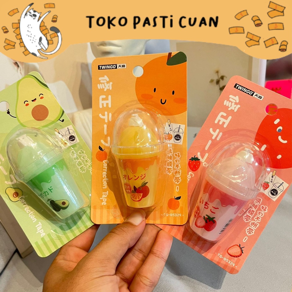 

Correction tape bentuk minuman makanan ice cream eskrim sundae buah alat tulis sekolah lucu kado unik tipex tipx penghapus tulisan lucu kado unik