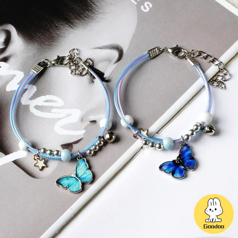 Lucu Fashion Pacar Gelang Biru Kupu-kupu Liontin Tali Tangan Persahabatan Komitmen Mahasiswa Ornamen -Doo