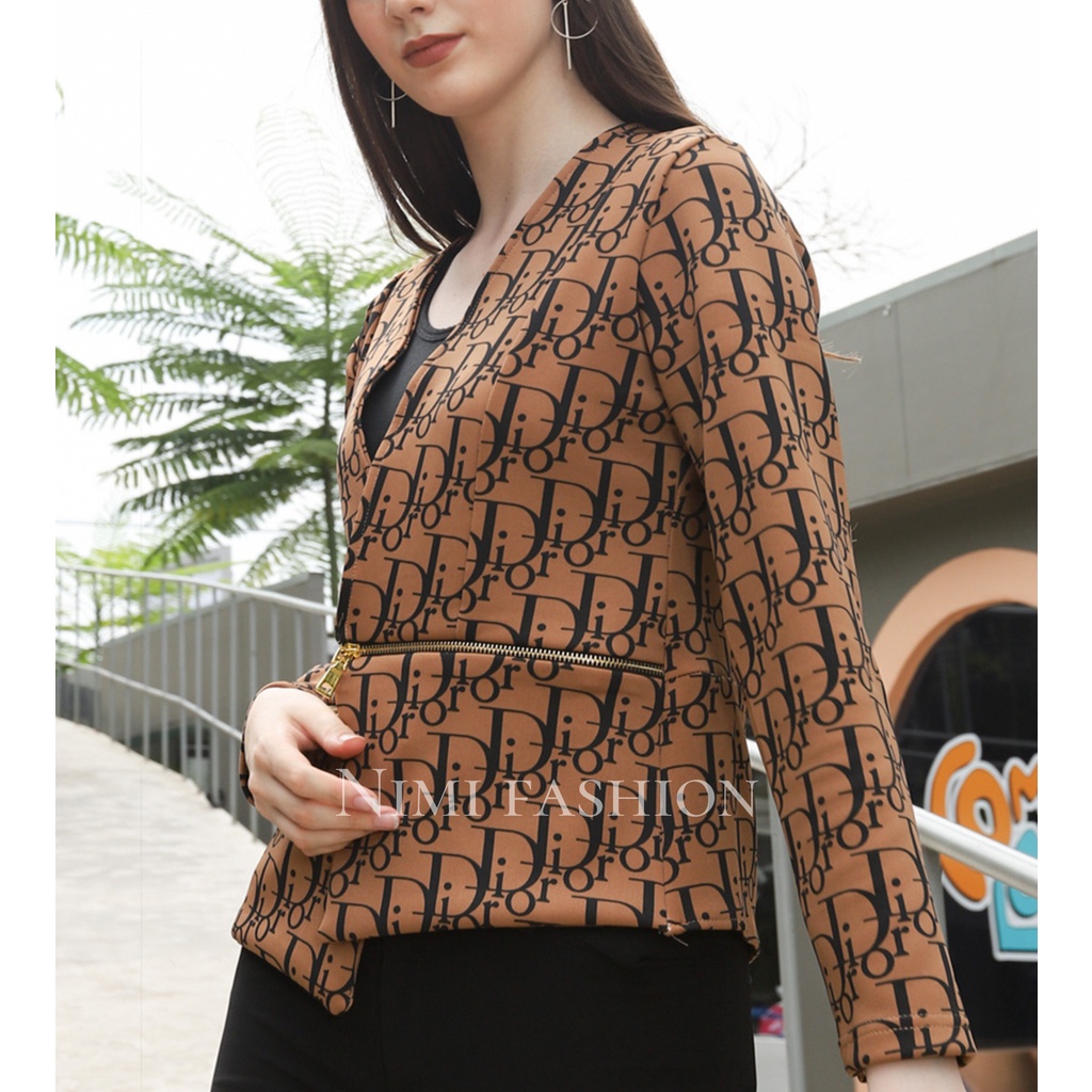 NIMI - Blazer Wanita Scuba Premium Dior Blazer Wanita Korea Scuba Trendy Jas Wanita