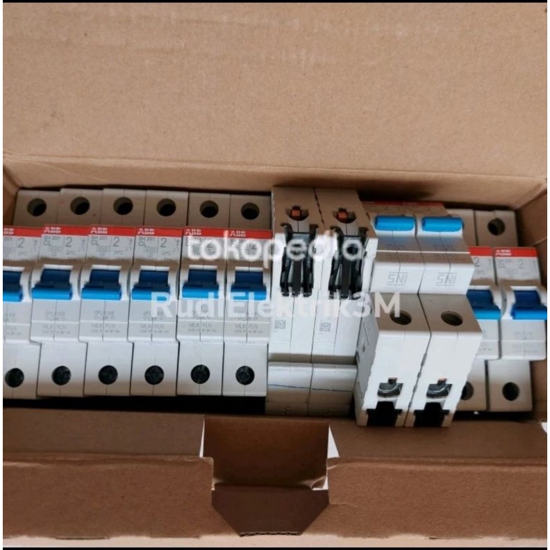 MCB ABB 2A 1Phase Original PLN type SH 201 Biru