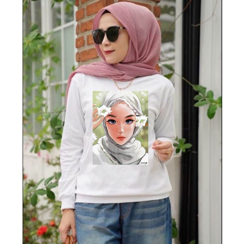 Baju Lengan Panjang Wanita Muslimah Hijabers Kaos Distro Keren Kekinian