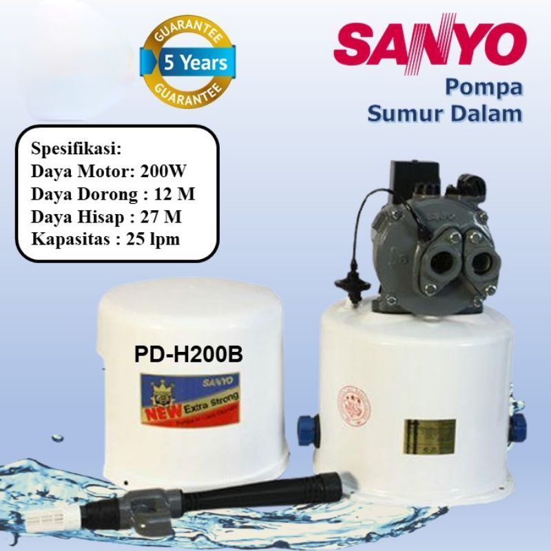 SANYO POMPA AIR SUMUR DALAM OTOMATIS 200W PDH-200B