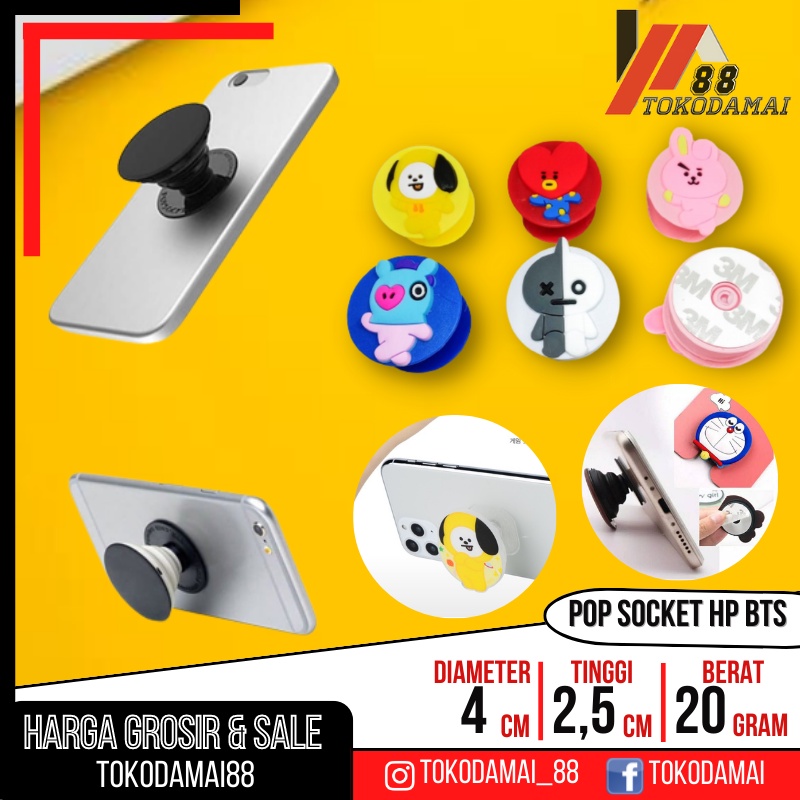 POP SOCKET 3D KARAKTER BTS /AIR BAG  CELL PHONE BRACKET