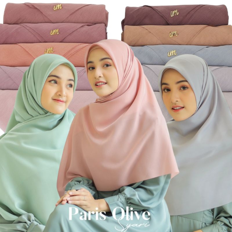 SYIFA KERUDUNG - Paris Olive Syari Umama Laser cut Label Logam 130cm x 130cm