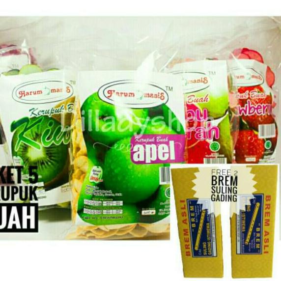 

SALE!!PAKET KERUPUK BUAH 5 MACAM KERUPUK FREE 2 PCS BREM SULING|KD4