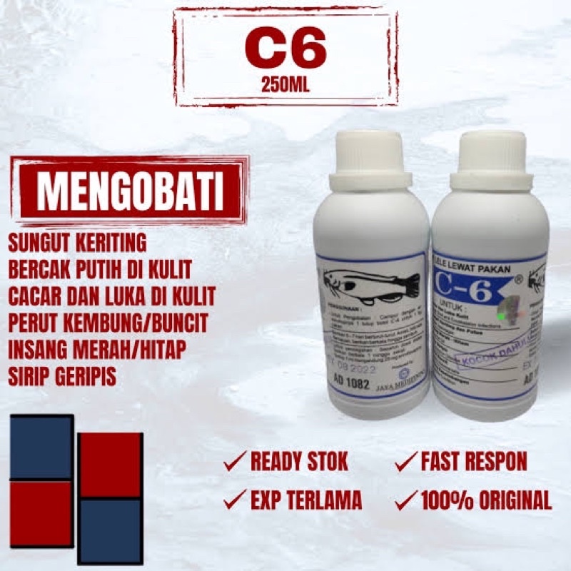 C6 Obat Ikan Obat Cacar Obat Ikan Lele 250ml