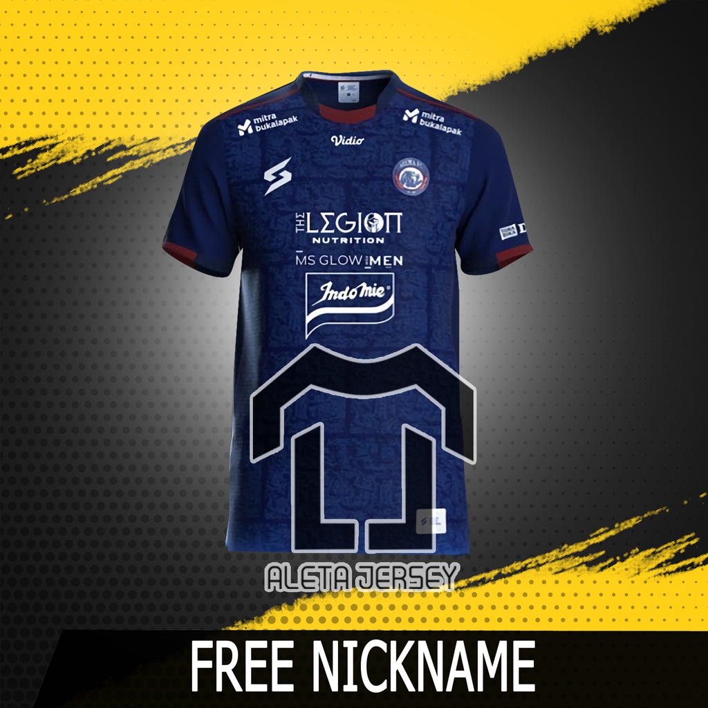 JERSEY KAOS BAJU AREMA FC HOME LIGA 1 2021/2022 FULL PRINTING FREE NAMA FREE NOMOR, BISA CUSTOM LOGO