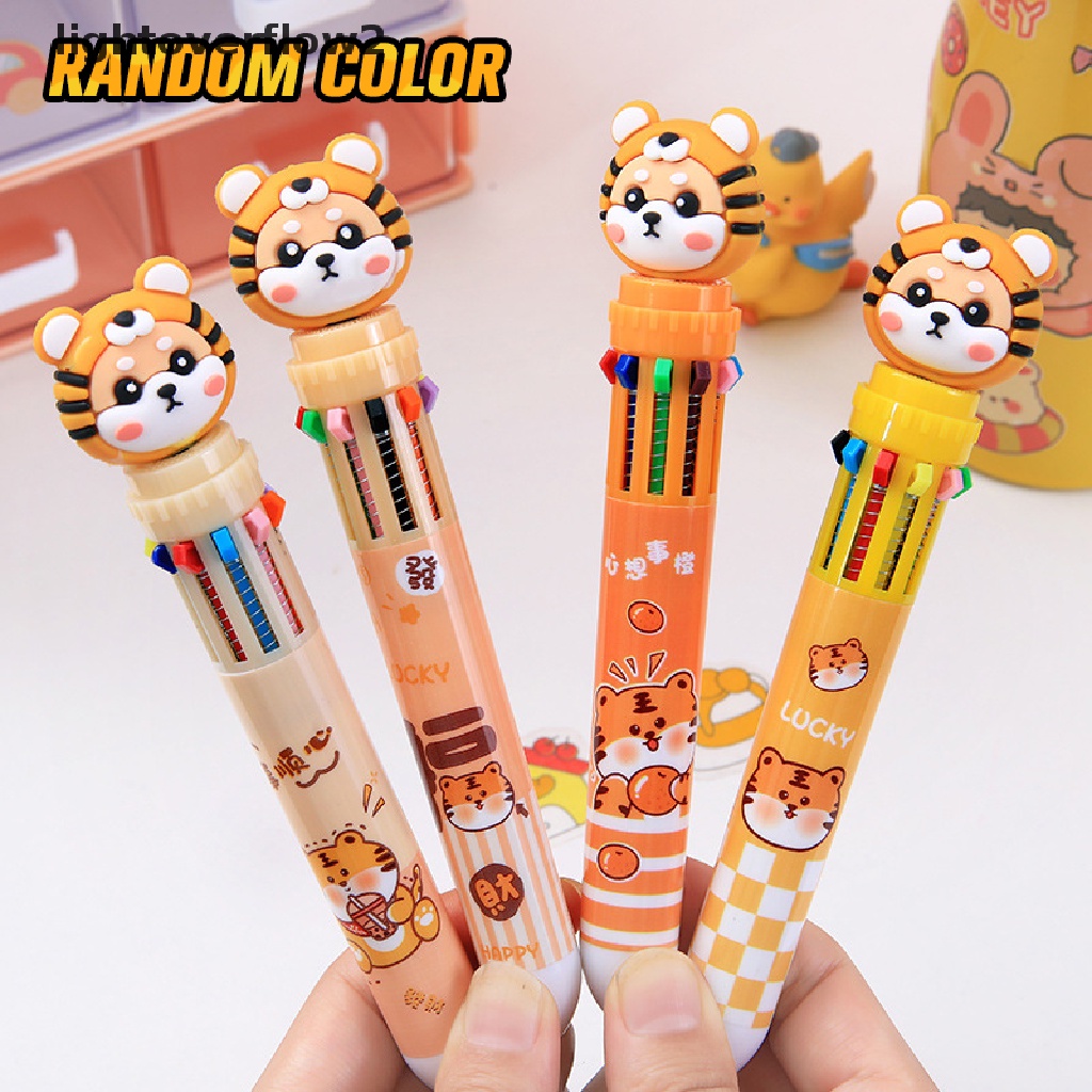 (lightoverflow2) Pulpen 10 Warna Tebal 15cm Bahan Silikon Untuk Sekolah / Kantor