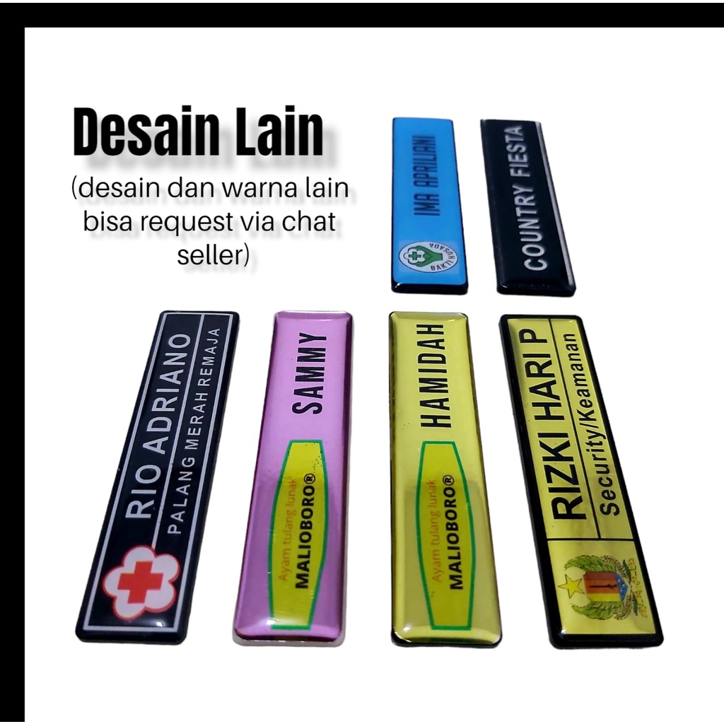 Nametag Papan Nama Dada Akrilik