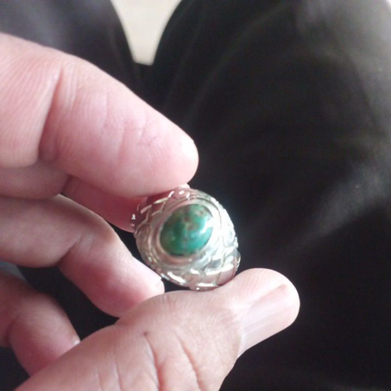 cincin batu akik pirus Persia kecil antik