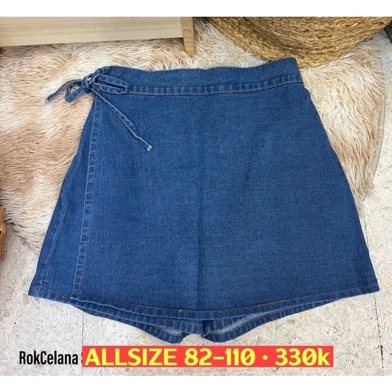 celana rok jeans skort super jumbo celana pendek jeans premium original muat bb 100kg