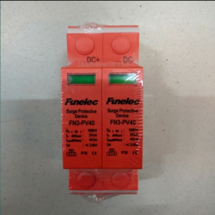 Perlengkapan Listrik Surge Arrester Dc 2P 1000V / Spd Dc 1000V / Anti Petir Dc