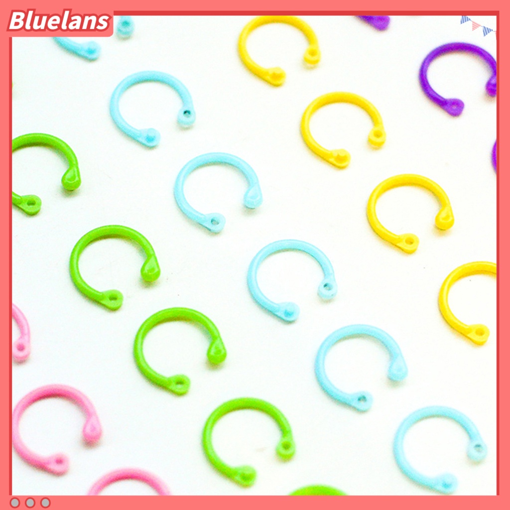 30 Pcs Alat Holder Cincin Pengikat Lubang Coil Binder Bahan Plastik Warna Permen Untuk Loose Leaf