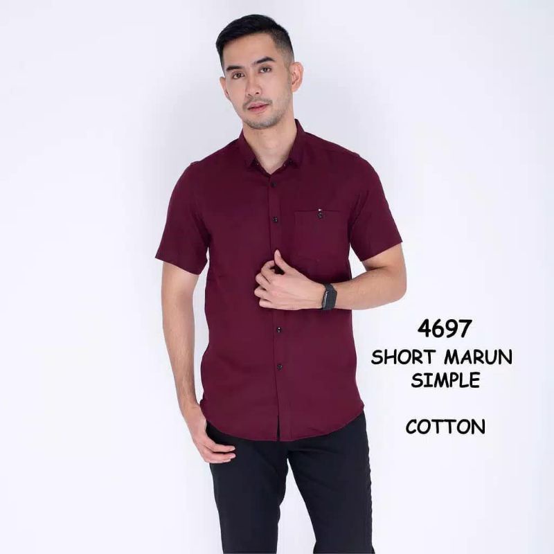 Kemeja polos lengan pendek|Kemeja Pendek Pria Slimfit