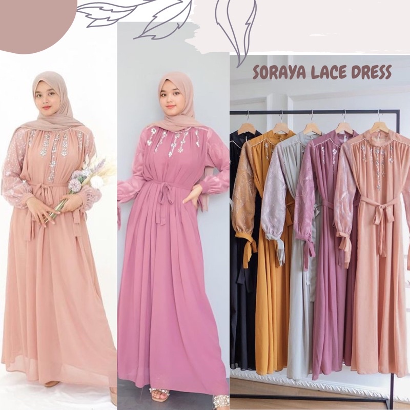 Soraya Lace Dress Ld 108/Dress Kondangan/Dress Payet/Dress Maternity/Dress Bumil/Dress Seragaman