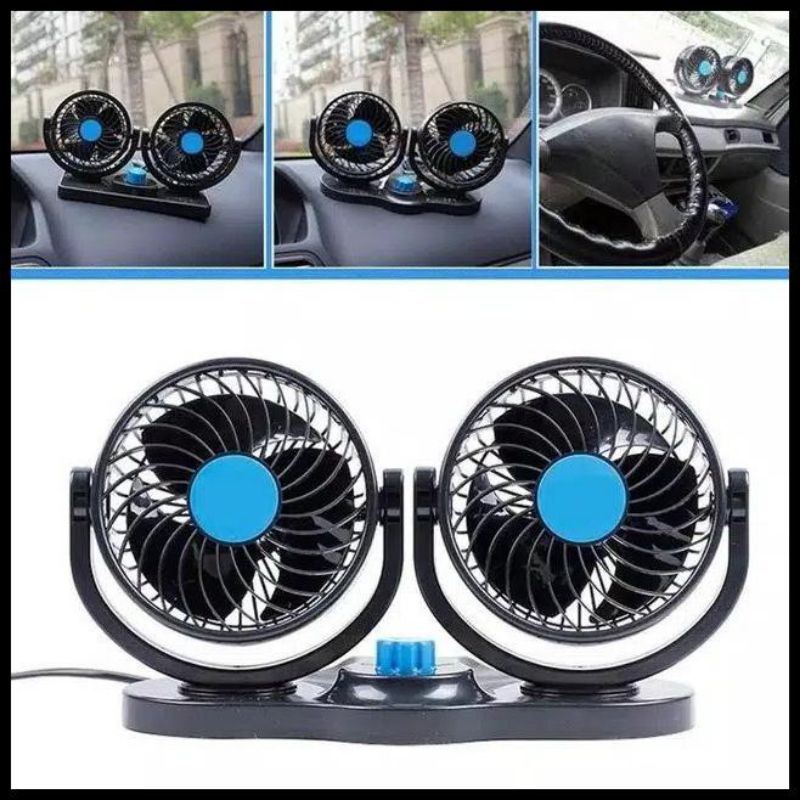 Kipas Angin Mobil Double Headed Fan / Kipas Angin Mobil Kipas Angin Mini Untuk Mobil - Dual Head Fan