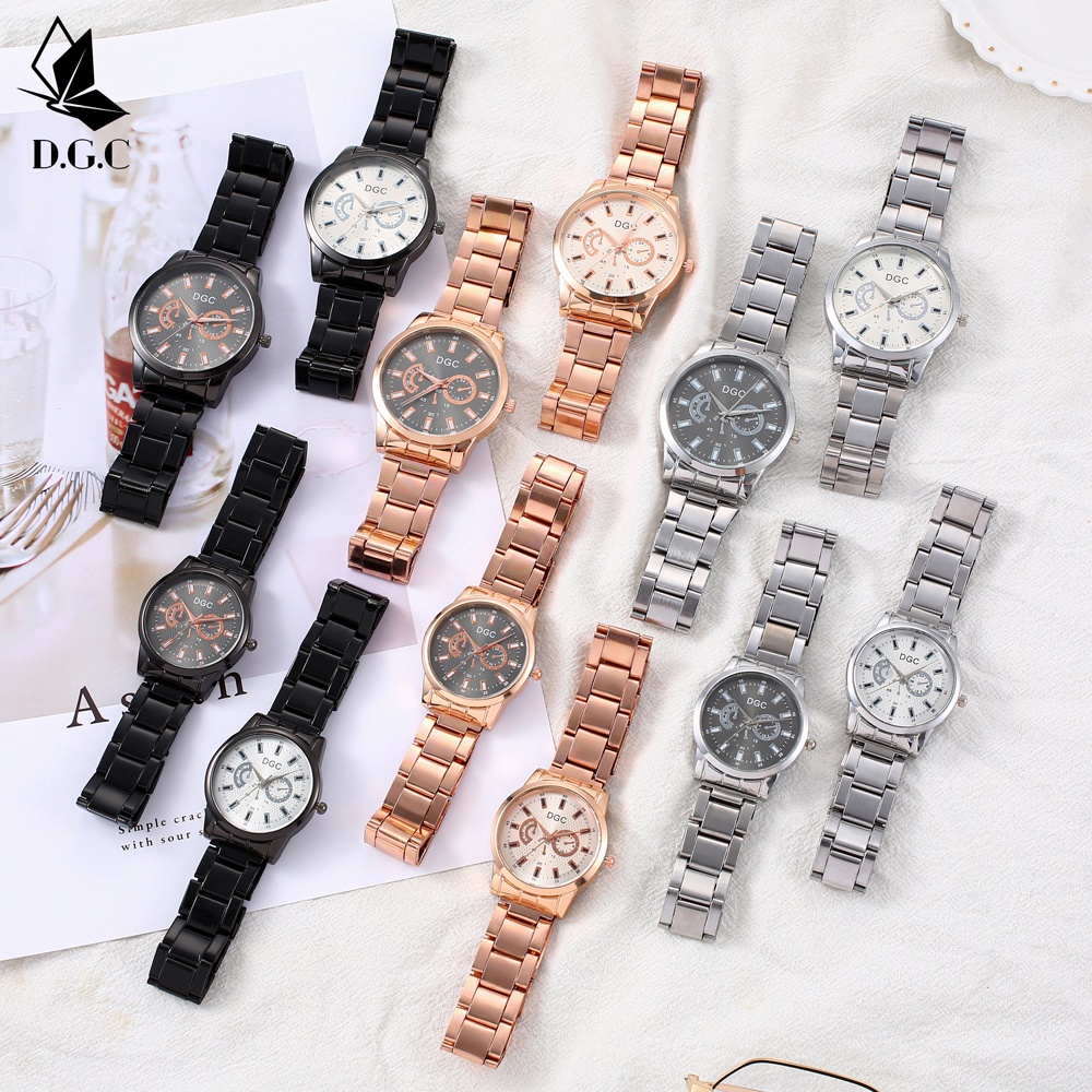 ✨DGC✨JAM TANGAN COUPLE RANTAI COUPLE WATCH FASHION PRIA WANITA JAM TANGAN MURAH CEWEK C98