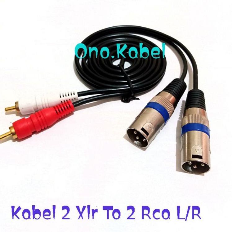 kodek9K4w--Kabel Audio 2 XLR Pin 3 Male To 2 Rca L/R Male Gold Plate 0,5 Meter