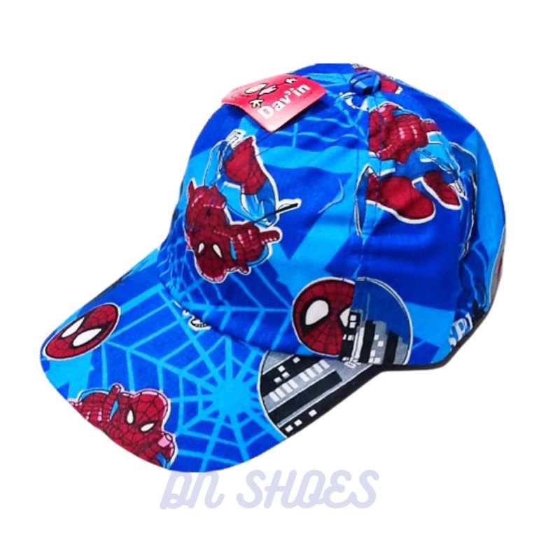 Topi Baseball Anak Laki laki Karakter Spiderman Biru Merah