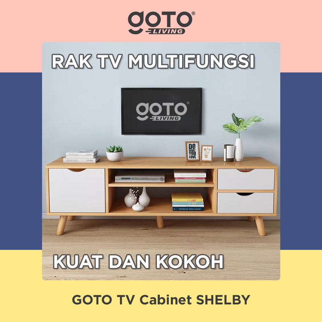 Goto Shelby Meja Bufet Lemari Rak TV Cabinet Minimalis Modern Kayu