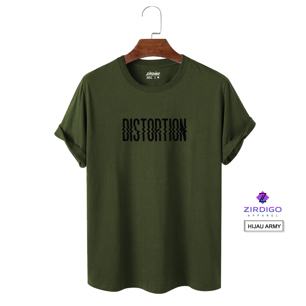 COD Baju Kaos Distro Distortion Text Hitam Lengan Pendek Premium Quality Printing Kaos Murah Kaos Gambar Terlaris