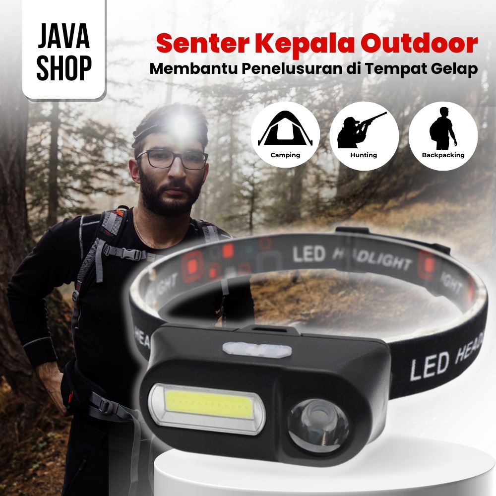 JAVASHOP Senter Kepala Outdoor waterproof Headlamp LED 3 Modes