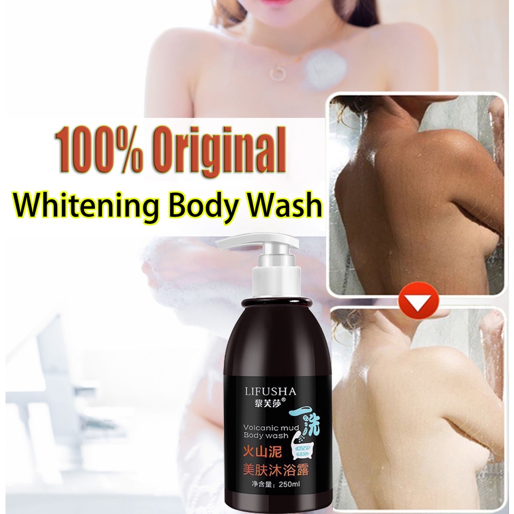 Cair Sabun Mandi Pemutih Body Wash Lumpur Vulkanik Pembersihan Dalam Gel Mandi Rawat Kulit Setelah Kena Sinar Matahari Memutihkan Dan Melembabkan Mengencangkan Kulit Mengecilkan Pori-Pori Mencerahkan Kulit Tampak Lebih Mudah Aroma Abadi 250ml