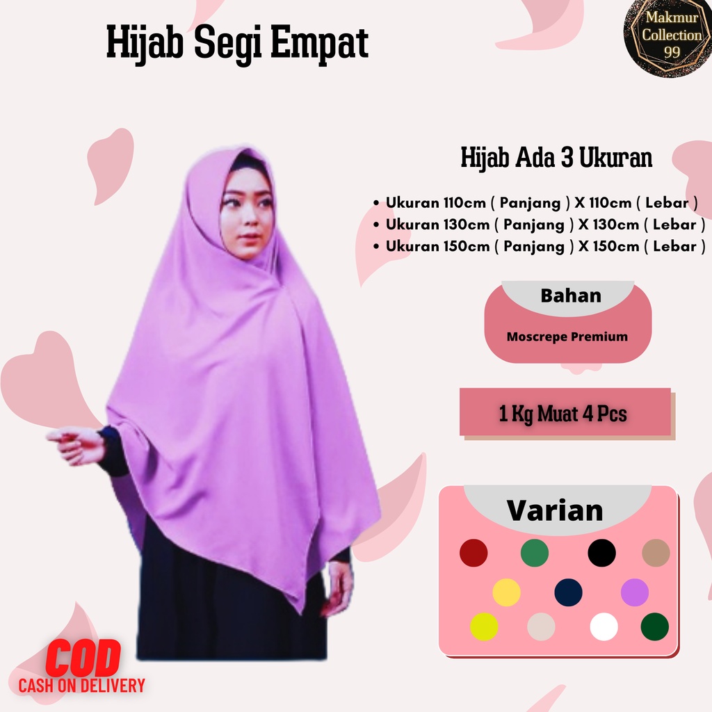 Hijab Kekinian Terbaru Hijab syar'i Segi Empat Jumbo Good Quality Premium