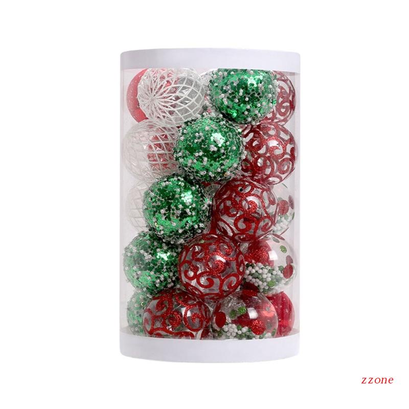 25pcs / Kotak Ornamen Bola Baubles Untuk Dekorasi Pohon Natal