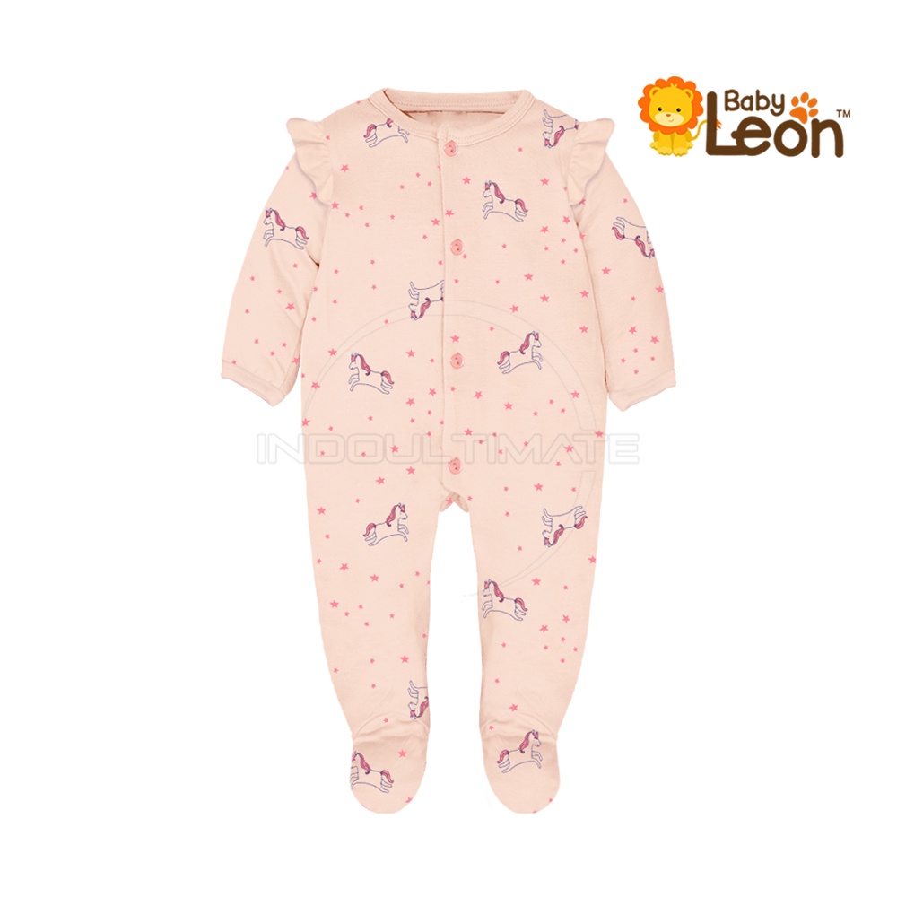 BABY LEON Jumpsuit Bayi Kaki Tertutup Lengan Panjang Jumper Bayi Perempuan Newborn BC-080 Baju Bayi Laki-Laki Baby Sleepsuit Baju Tidur Bayi Jumpsuit Panjang Kaki Tutup Pakaian Bayi