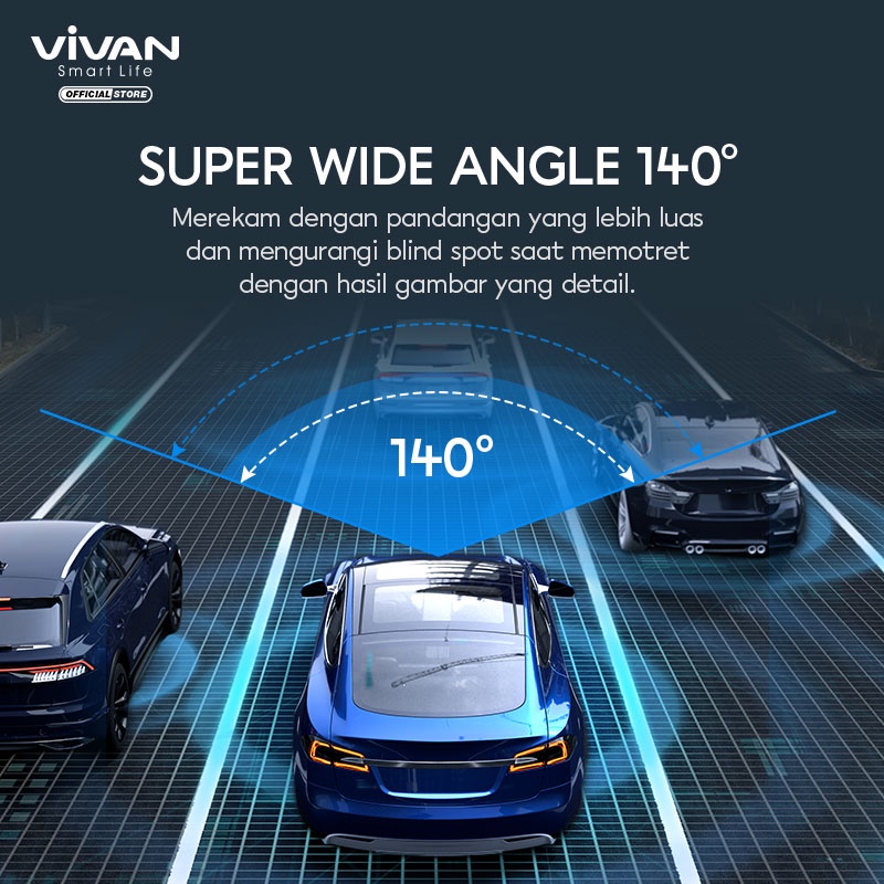 VIVAN Dash Cam / CCTV Mobil 1080HD VDR01 Super Wide Angle High Resolution