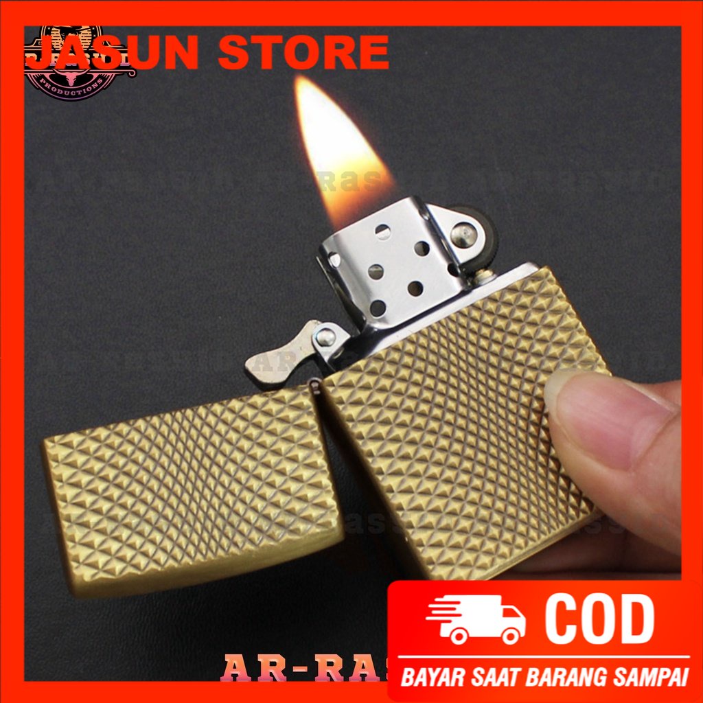 BISA COD! Korek Api Zippo Roda Api Minyak Jiantai Motif Ornamen JT-6121A