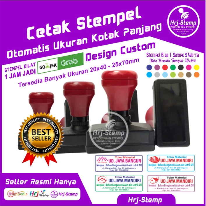

Cetak Stempel Otomatis Ukuran Kotak 20x40-25x70mm Stempel Warna Flash