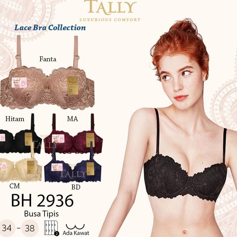 Bh Bra Tally 2936 (Cup B) Brukat 1/2Cup Half Cup | Bra Busa Tipis Pakai Kawat |fck "WED.18Oc22ᴺ"
