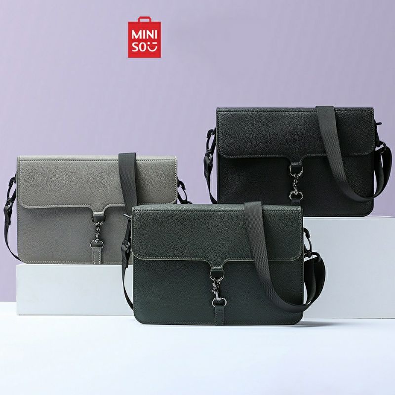 Tas Selempang Wanita dan Pria MINISO ORI Tas Pundak Unisex ORIGINAL Awet Tahan Lama