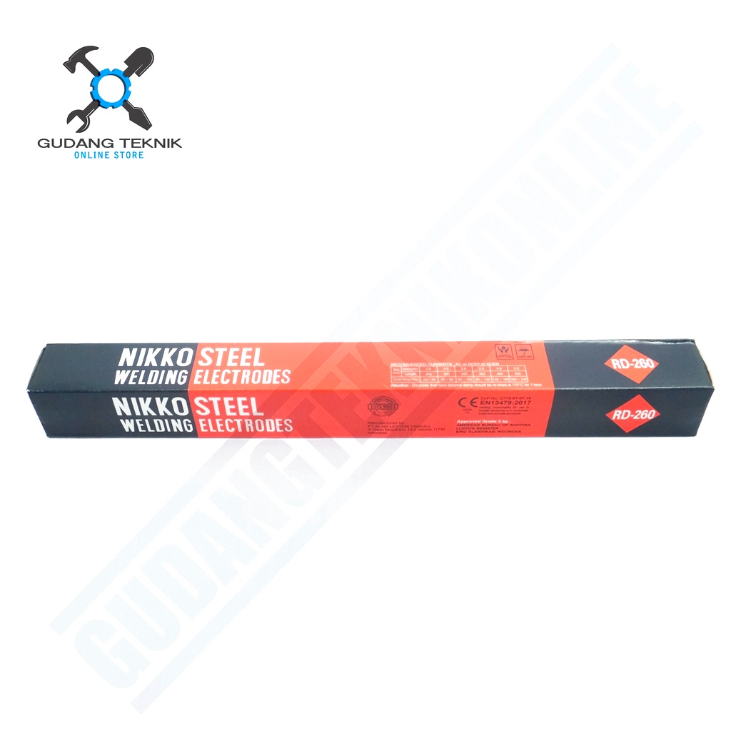 Kawat Las 1 Kg 1.6 mm 2 mm 2.6 mm RD 260 NIKKO / Kawat Lass Steel Welding Electrodes 1Kg RD260 NIKKO