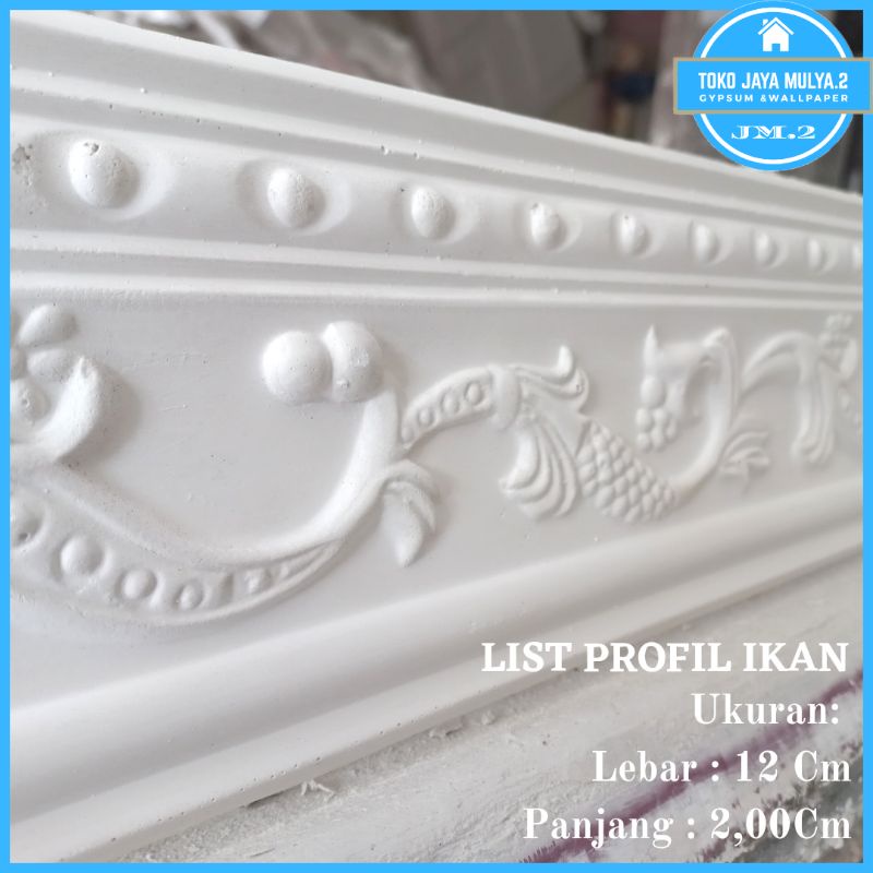 LIST GYPSUM PLAFON MOTIF IKAN (12CM)JAYA MULYA2