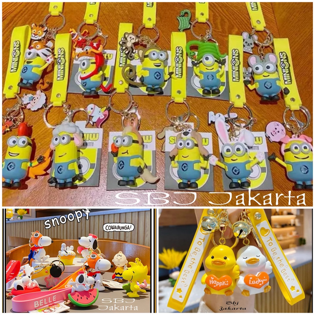 Gantungan kunci Keychain ORIGINAL LISENSI minion shio snoopy momo duck