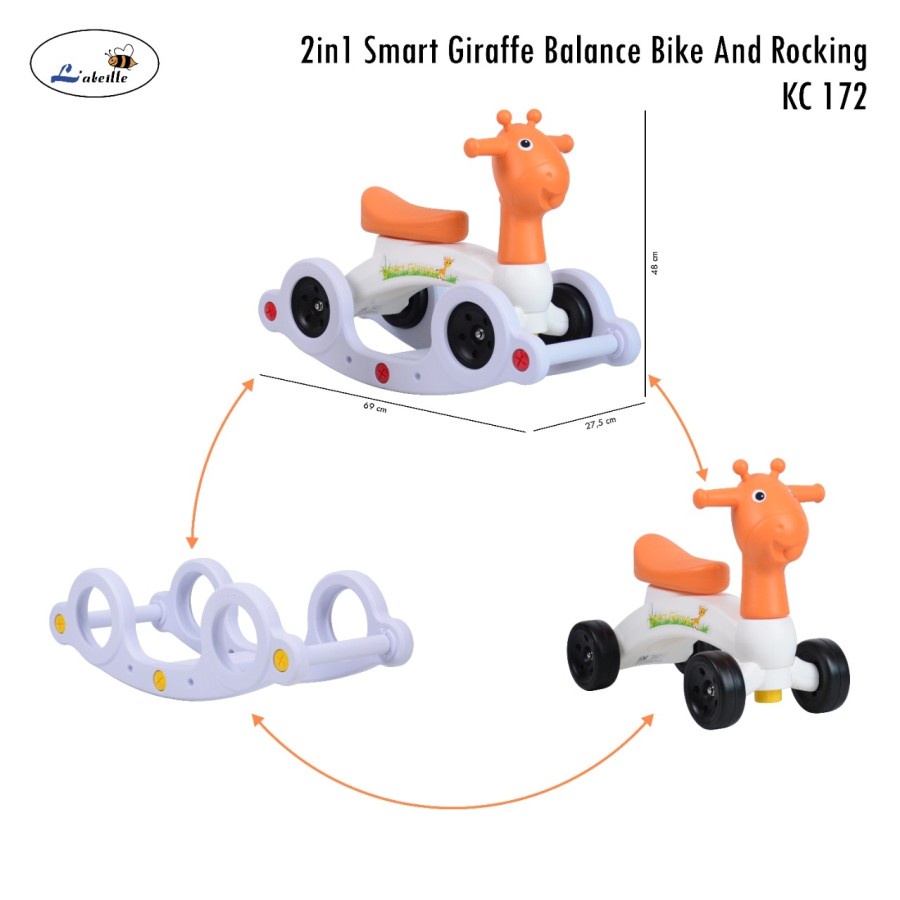 LABEILLE BALANCE BIKE &amp; ROCKING SMART 2in1