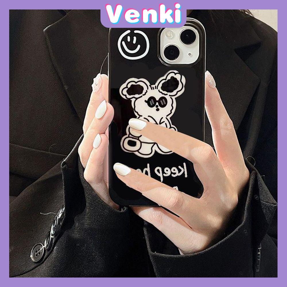 Case For iPhone 14 Series TPU Soft Case Cartoon Sunglasses Dog Glossy Black Candy Case Camera Protection Shockproof For iPhone 14 13 12 11 Plus Pro Max 7 Plus X XR