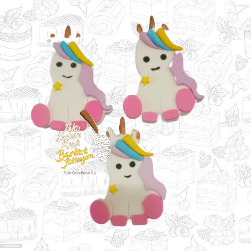 GUMPASTE KARAKTER UNICORN FULL BODY / HIASAN CAKE UNICORN