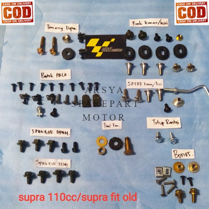 baut lengkap fulset bodi supra/supra x lama full bodi
