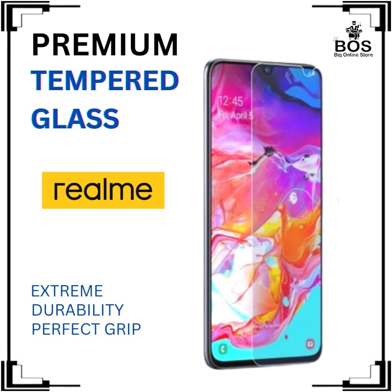 BOS - REALME 8/8 PRO/NARZO/NARZO 20A/NARZO 30A  | ANTI GORES KACA / TEMPERED GLASS BENING / TG HP