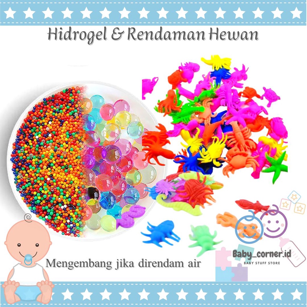 Mainan  Rendaman Hewan Random Orbeez Hydrogel growing animal | Hidrogel Kristal Jelly|  Mainan Sensori Anak